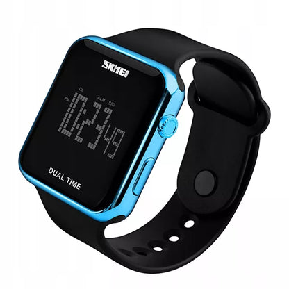 Moteriškas elektroninis sportinis laikrodis SKMEI su data, signalizacija ir apšvietimu