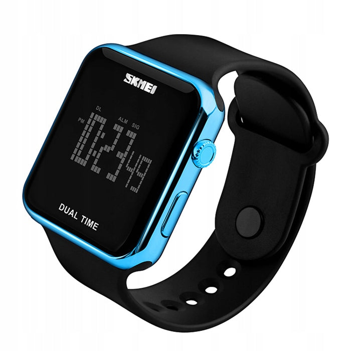 Moteriškas elektroninis sportinis laikrodis SKMEI su data, signalizacija ir apšvietimu