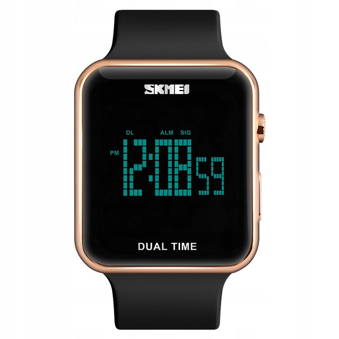 Moteriškas elektroninis sportinis laikrodis SKMEI su data, signalizacija ir apšvietimu