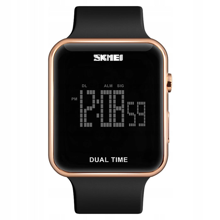 Moteriškas elektroninis sportinis laikrodis SKMEI su data, signalizacija ir apšvietimu