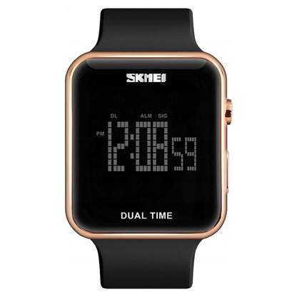 Moteriškas elektroninis sportinis laikrodis SKMEI su data, signalizacija ir apšvietimu