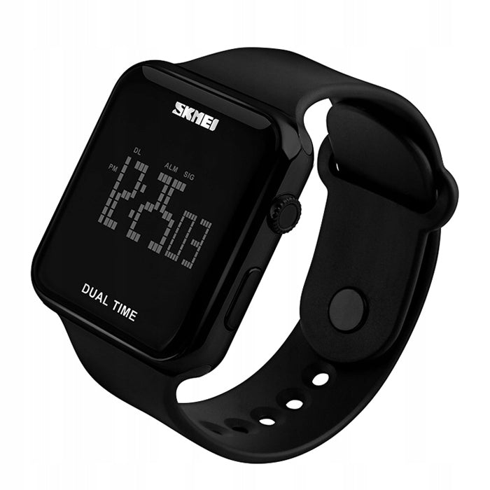 Moteriškas elektroninis sportinis laikrodis SKMEI su data, signalizacija ir apšvietimu