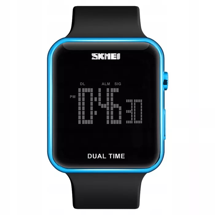 Moteriškas elektroninis sportinis laikrodis SKMEI su data, signalizacija ir apšvietimu