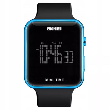 Moteriškas elektroninis sportinis laikrodis SKMEI su data, signalizacija ir apšvietimu