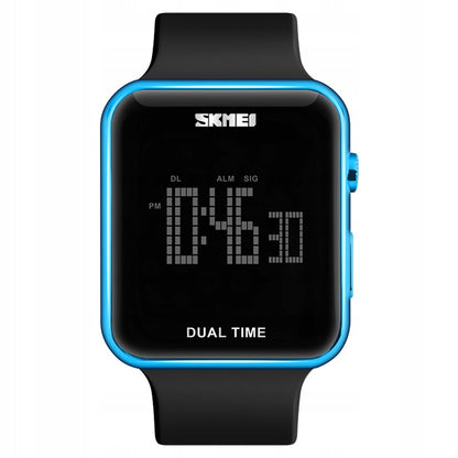 Moteriškas elektroninis sportinis laikrodis SKMEI su data, signalizacija ir apšvietimu