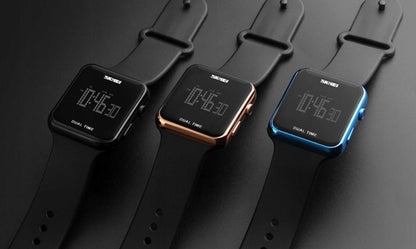 Moteriškas elektroninis sportinis laikrodis SKMEI su data, signalizacija ir apšvietimu