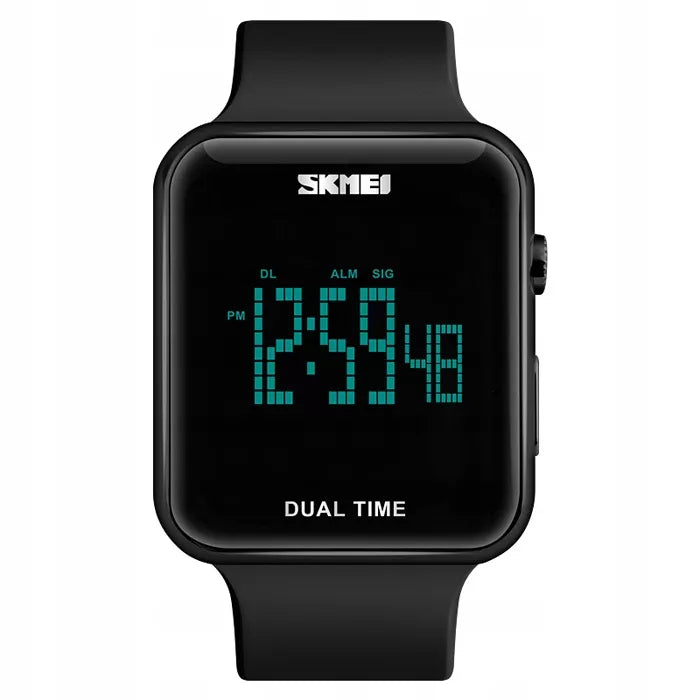 Moteriškas elektroninis sportinis laikrodis SKMEI su data, signalizacija ir apšvietimu