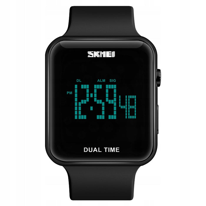 Moteriškas elektroninis sportinis laikrodis SKMEI su data, signalizacija ir apšvietimu