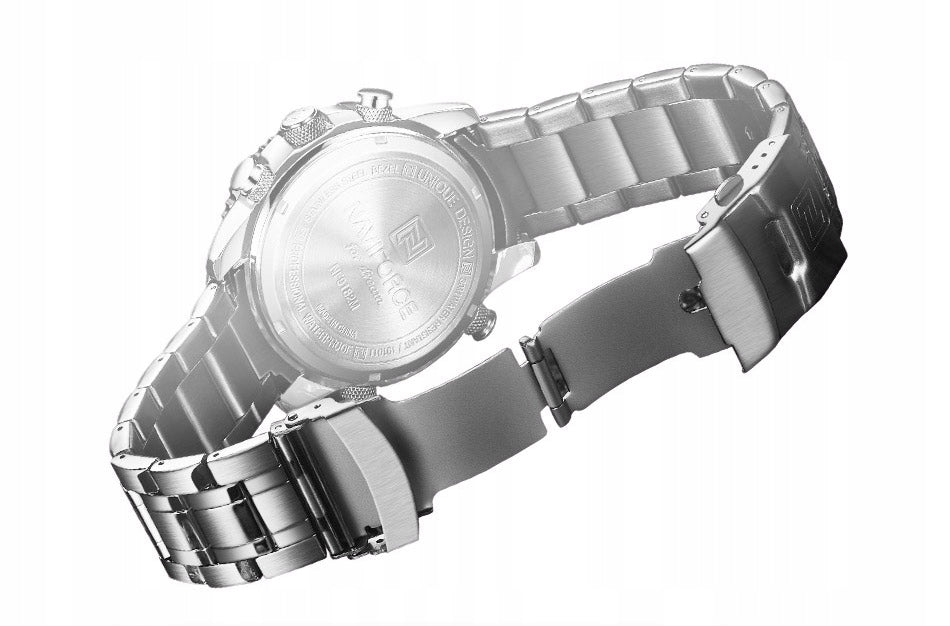 Vyriškas laikrodis NAVIFORCE LUXURY su apšvietimu, plienine apyranke, 4 spalvos