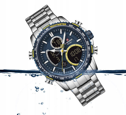 Vyriškas laikrodis NAVIFORCE LUXURY su apšvietimu, plienine apyranke, 4 spalvos