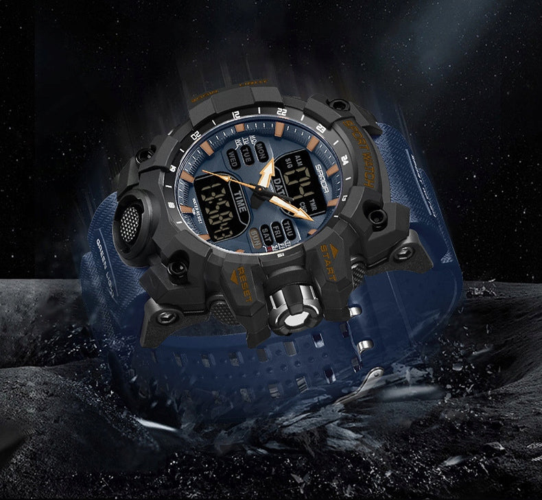 Vyriškas LED laikrodis SANDA – sportinis, karinis, 50 m atsparumas vandeniui