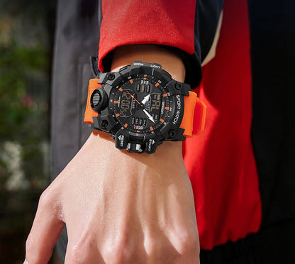 Vyriškas LED laikrodis SANDA – sportinis, karinis, 50 m atsparumas vandeniui