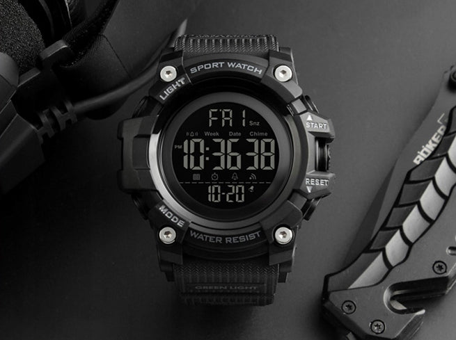 Vyriškas laikrodis SKMEI karinis elektroninis daugiafunkcis