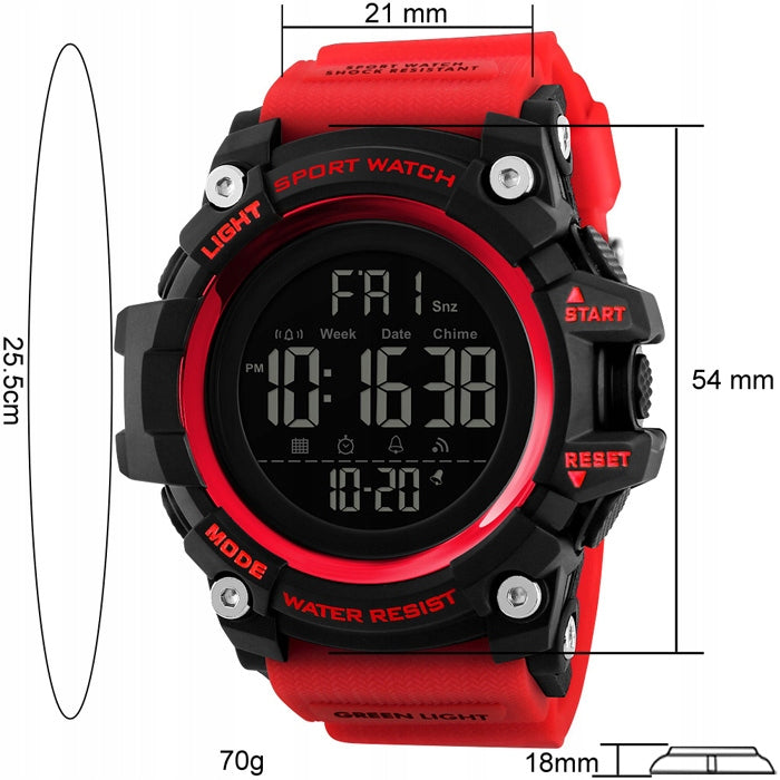 Vyriškas laikrodis SKMEI karinis elektroninis daugiafunkcis