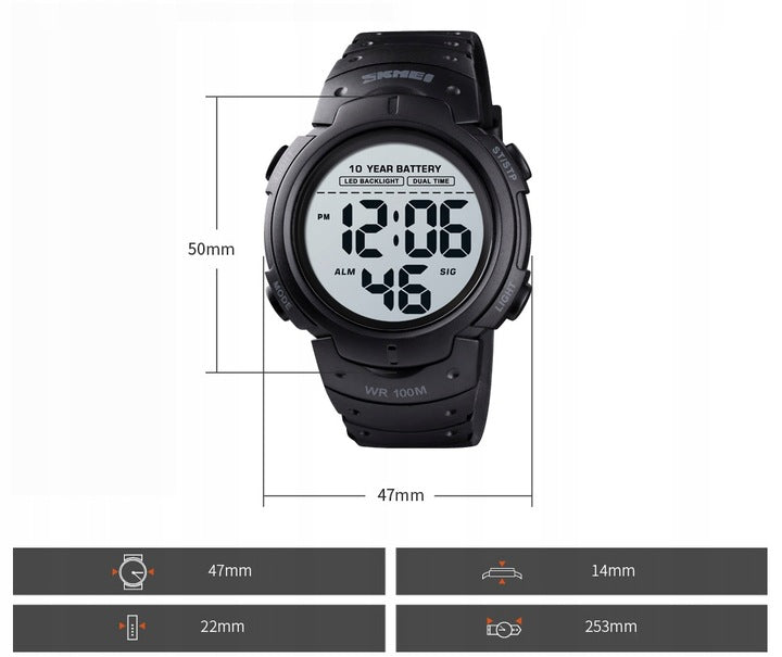 Vyriškas laikrodis / elektroninis / daugiafunkcis / armijos žalias / juodas