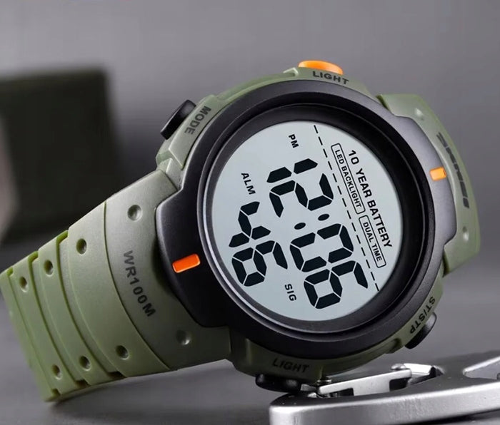 Vyriškas laikrodis / elektroninis / daugiafunkcis / armijos žalias / juodas
