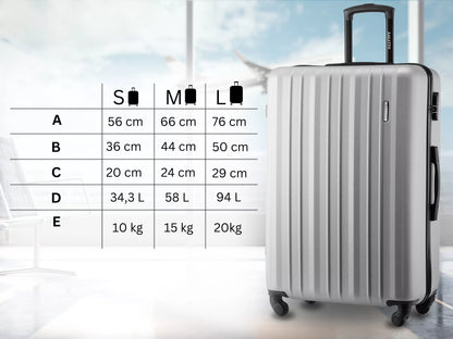 3 kelioninių lagaminų rinkinys su ratukais ABS, mažas, vidutinis, didelis, 3 viename ZAGATTO