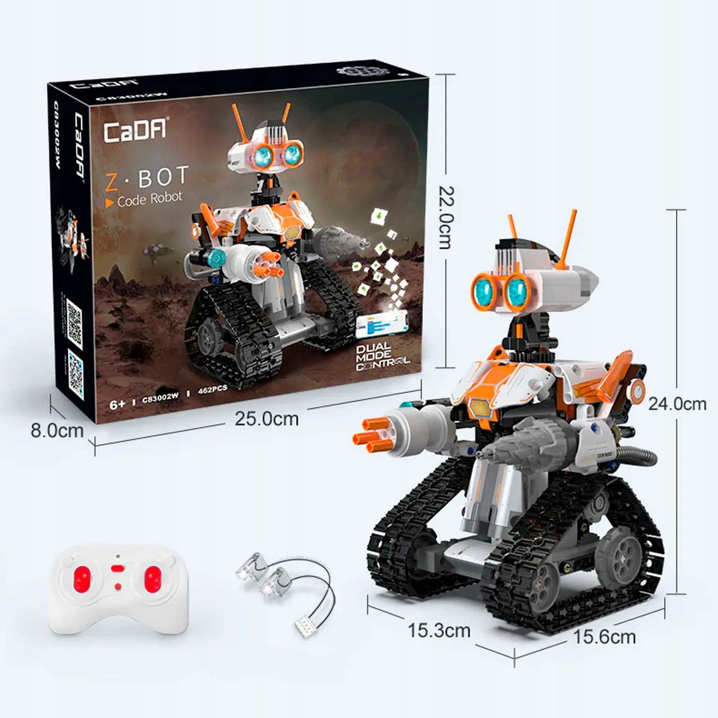 CaDA z.bot CODE ROBOT RC konstravimo rinkinys, 462 detalės