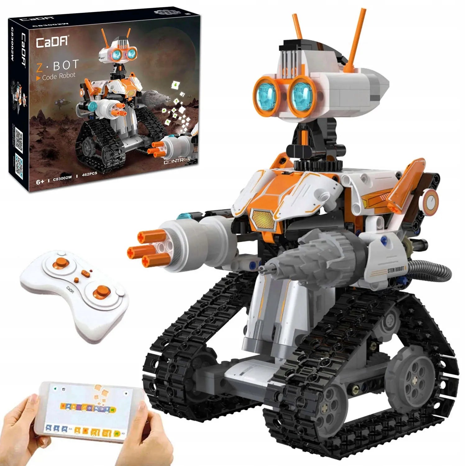 CaDA z.bot CODE ROBOT RC konstravimo rinkinys, 462 detalės