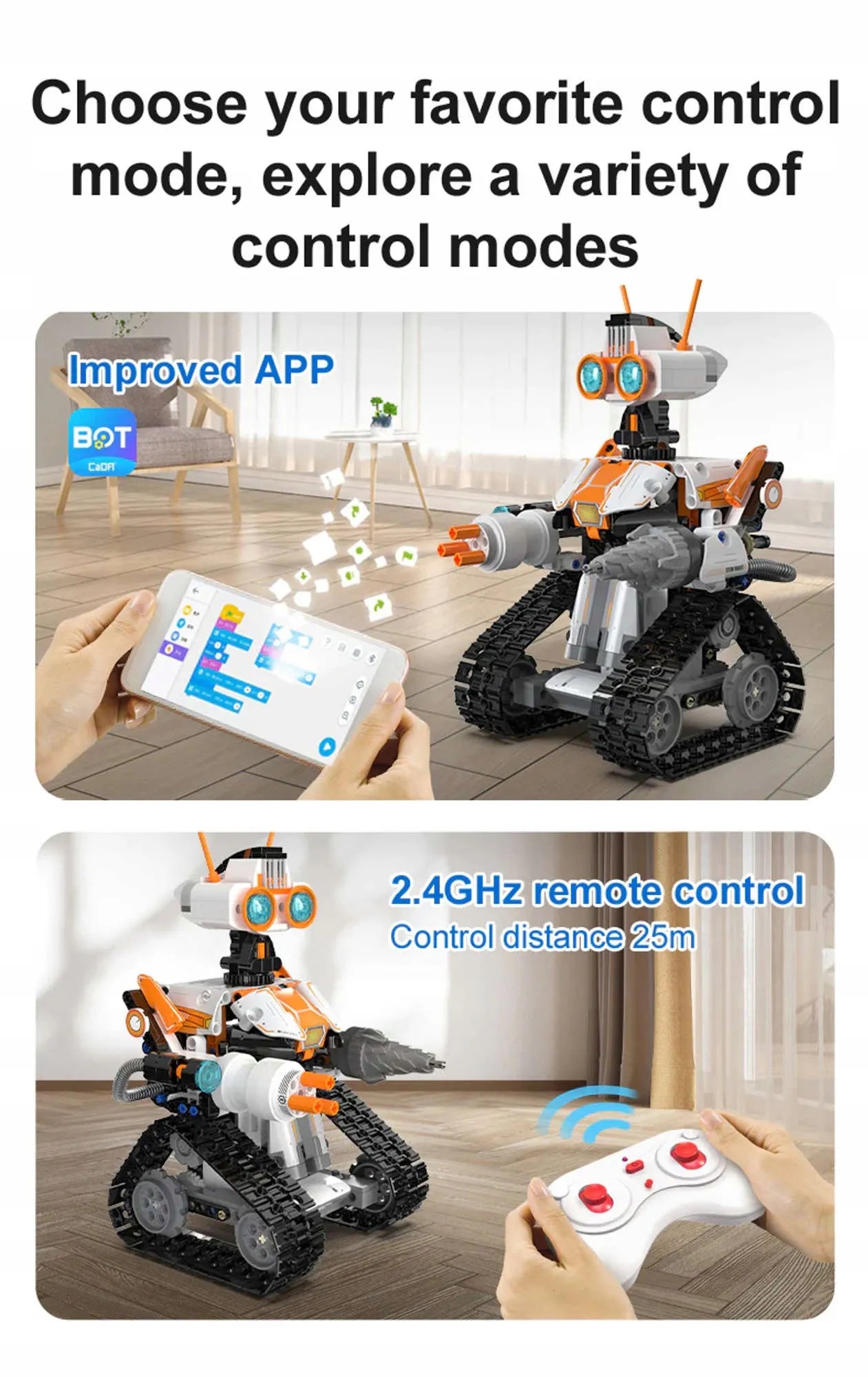 CaDA z.bot CODE ROBOT RC konstravimo rinkinys, 462 detalės