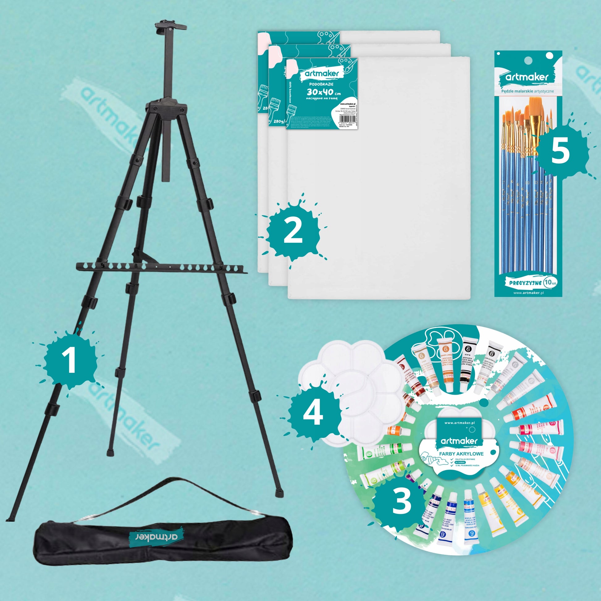 Meno tapybos rinkinys su molbertu, dažais, dovana vaikams