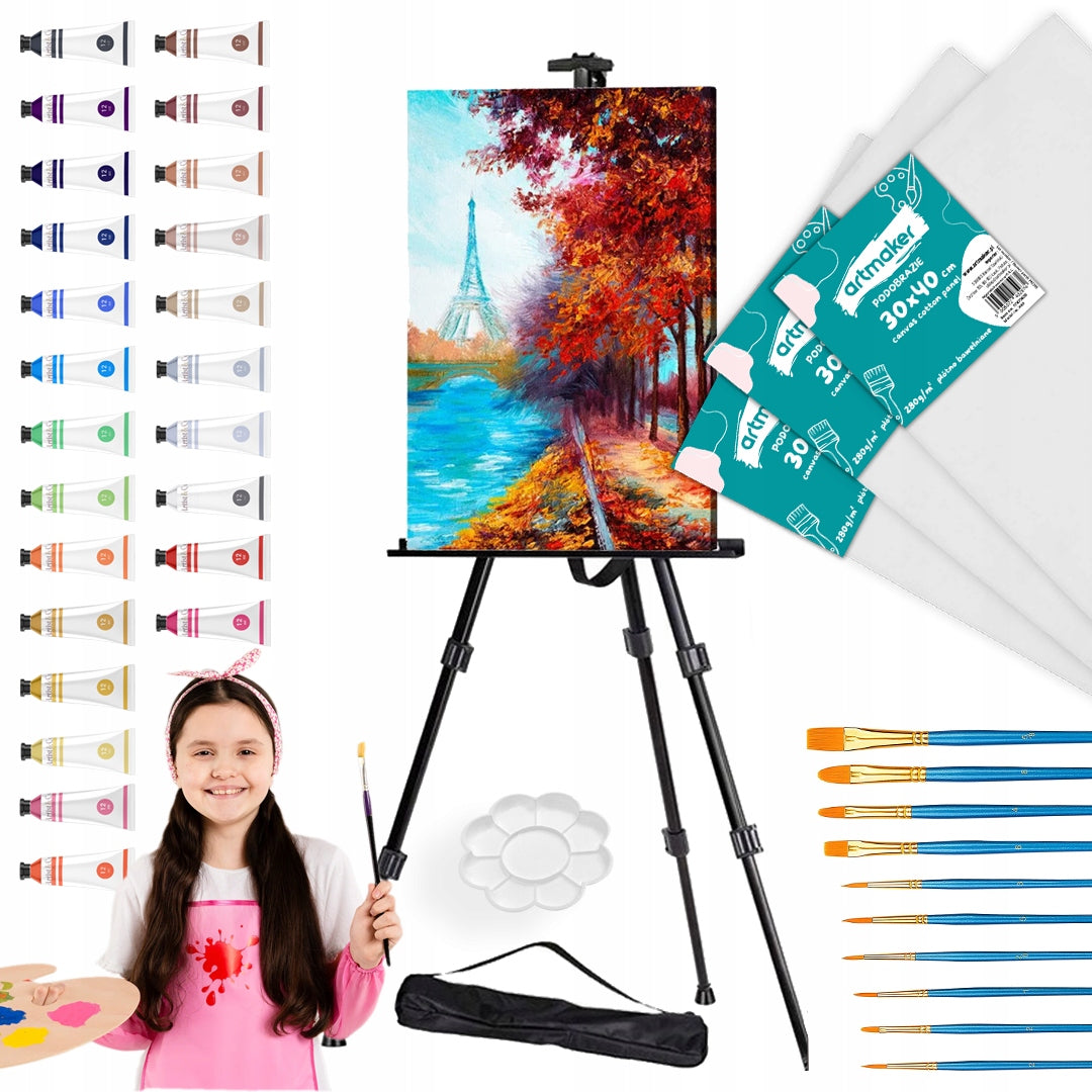 Meno tapybos rinkinys su molbertu, dažais, dovana vaikams