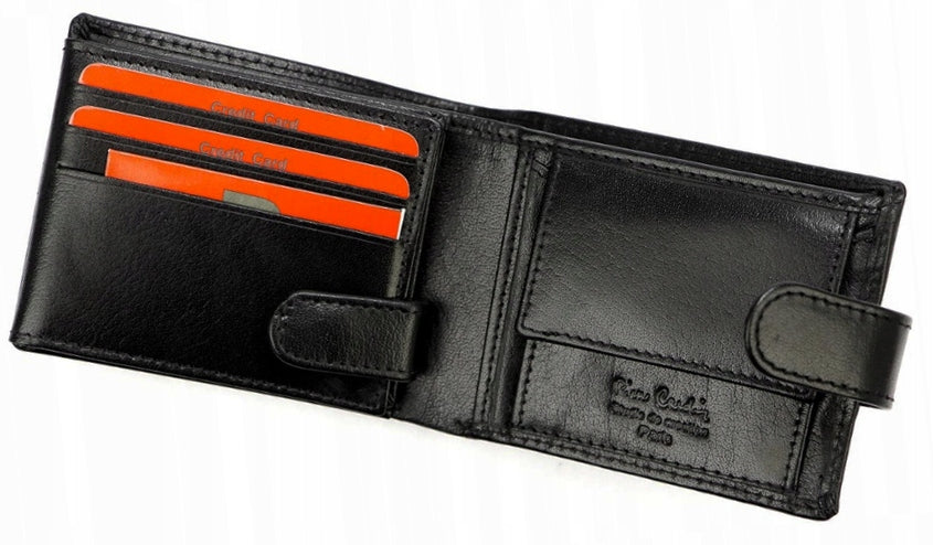 Vyriškas odinis rinkinys Pierre Cardin – odinis diržas ir piniginė. DOVANA.