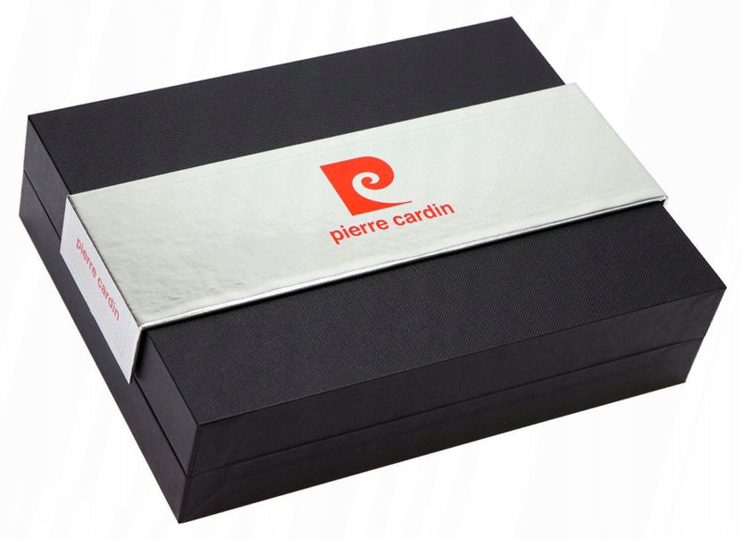 Vyriškas odinis rinkinys Pierre Cardin – odinis diržas ir piniginė. DOVANA.