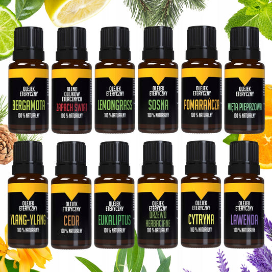 Aukščiausios kokybės aliejų rinkinys 12x10ml aromaterapijai, drėkintuvui, pirčiai, voniai