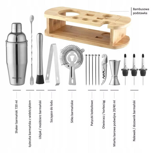 Barmeno Rinkinys Shaker, 16 Elementų, Sidabrinis