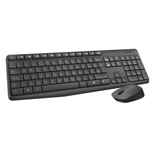 Belaidis rinkinys Logitech MK235 klaviatūra ir pelė, pilkas, biurui
