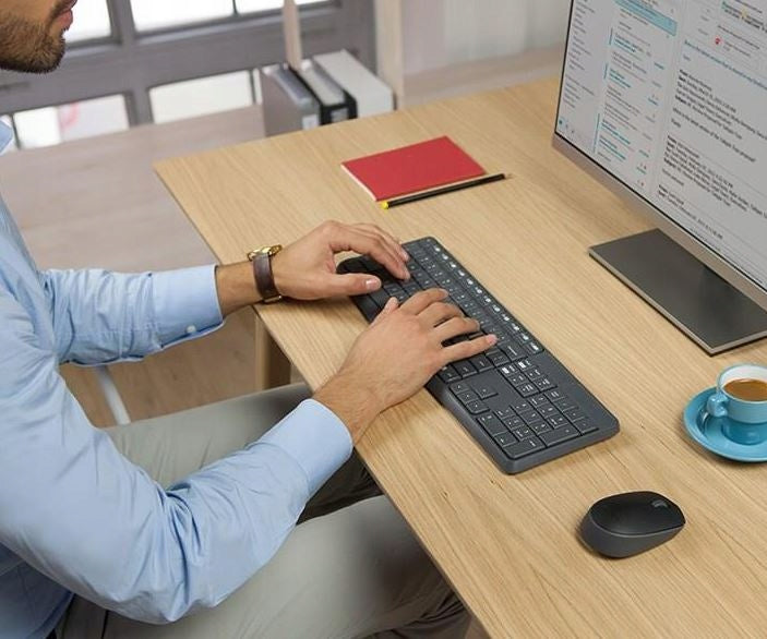 Belaidis rinkinys Logitech MK235 klaviatūra ir pelė, pilkas, biurui