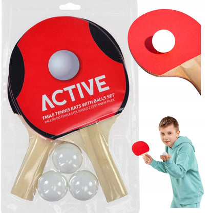 Stalo teniso (pingpongo) rinkinys - 2 raketės + 3 kamuoliukai