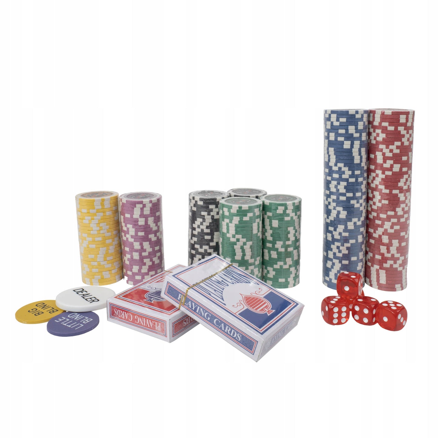 Premium Pokerio Rinkinys | 300 Žetonų, Lagaminas, Kortos, Kauliukai