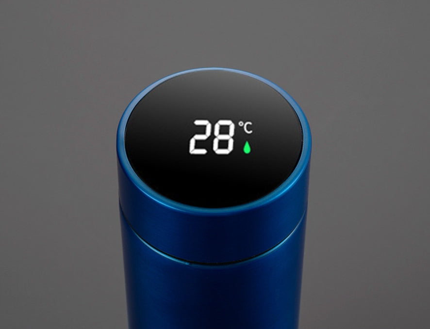 Mėlynas termopuodelio ir užrašinės dovanų rinkinys Kalėdoms ir dovanoms