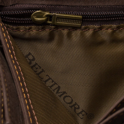 Vyriškas odinis diržo ir piniginės rinkinys rudos spalvos dėžutėje Beltimore