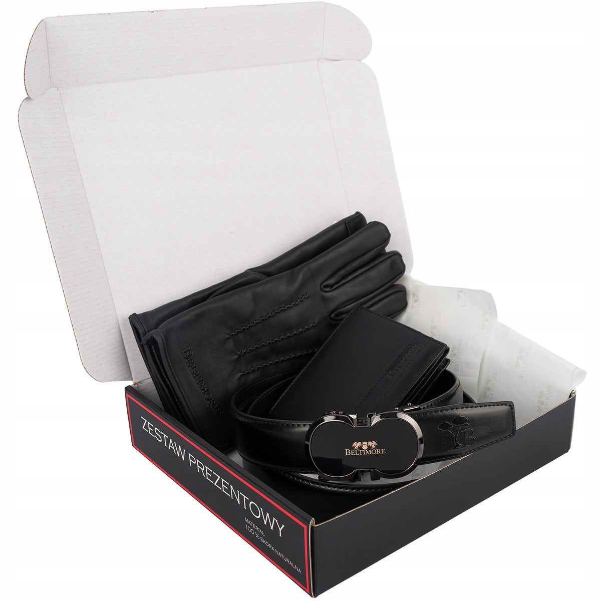 Vyriškas odinis diržas, piniginė, dėžutė, premium dovanų rinkinys Beltimore