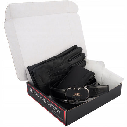 Vyriškas odinis diržas, piniginė, dėžutė, premium dovanų rinkinys Beltimore