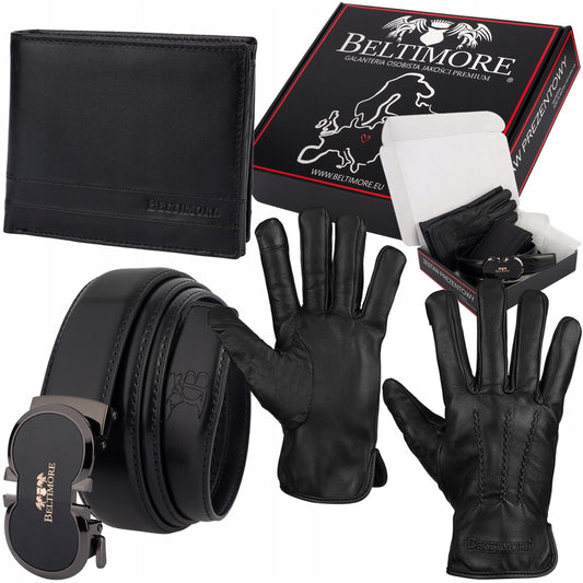 Vyriškas odinis diržas, piniginė, dėžutė, premium dovanų rinkinys Beltimore