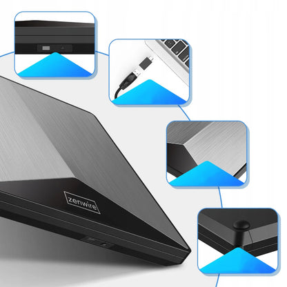 Išorinis DVD CD USB-C 3.0 grotuvas rašytuvas nešiojamam kompiuteriui