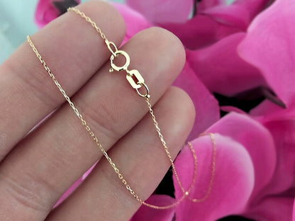 Klasikinė auksinė grandinėlė iš 585 prabos aukso, 45 cm, dovanai