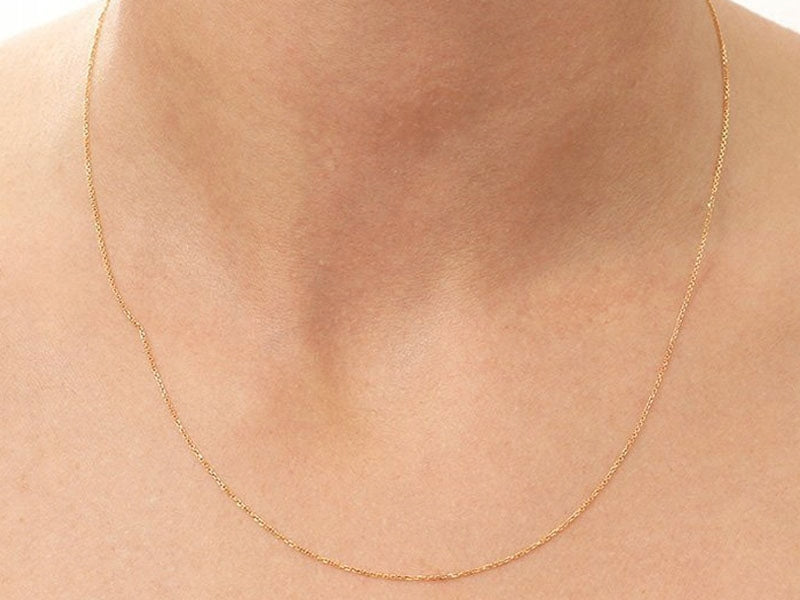 Klasikinė auksinė grandinėlė iš 585 prabos aukso, 45 cm, dovanai