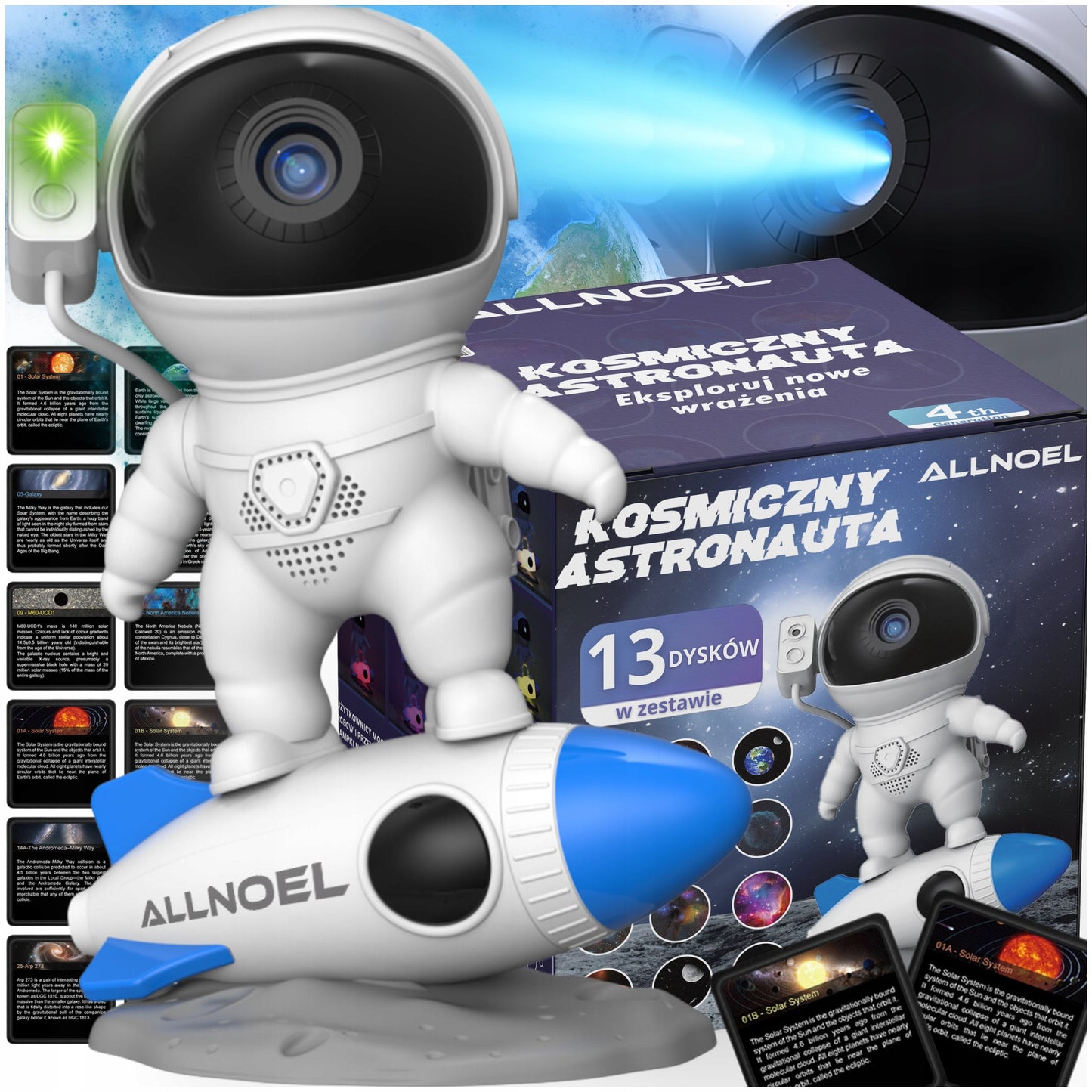 Žvaigždžių projektorius Astronautas (13 projekcijų)