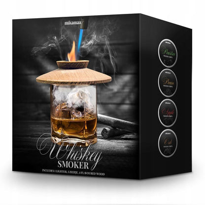 RŪKYMO RINKINYS WHISKY SMOKER + MEDIENOS DROŽLĖS - DOVANA VAIKINUI, VYrui