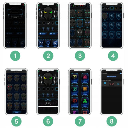 MOTOCIKLO KUPRINĖ SU LED AKIMIS NEPERŠLAMPAMA MOTOCIKLININKŲ ŠALMUI EKRANAS BLUETOOTH