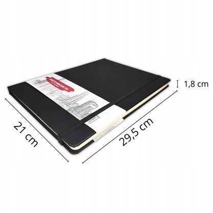 A4 eskizų bloknotas, 50 lapų, 150 g/m², su kietu viršeliu