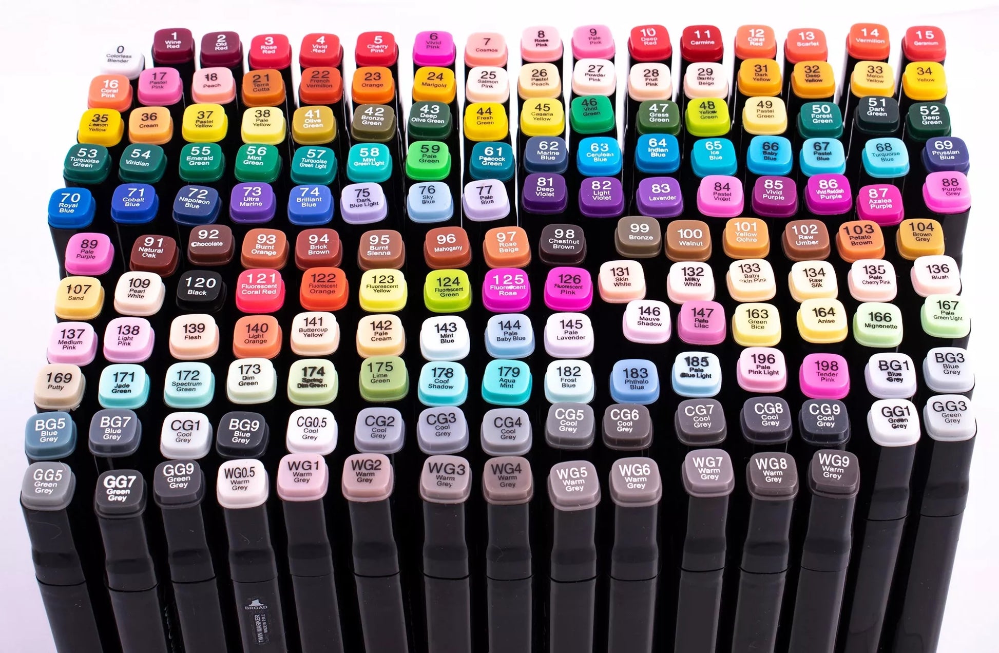 Alkoholiniai markeriai 168 vnt. Dvipusiai Pro markeriai + krepšys