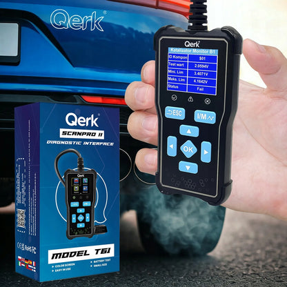 OBD2 skaitytuvas lenkišku meniu QERK T61 diagnostinė sąsaja