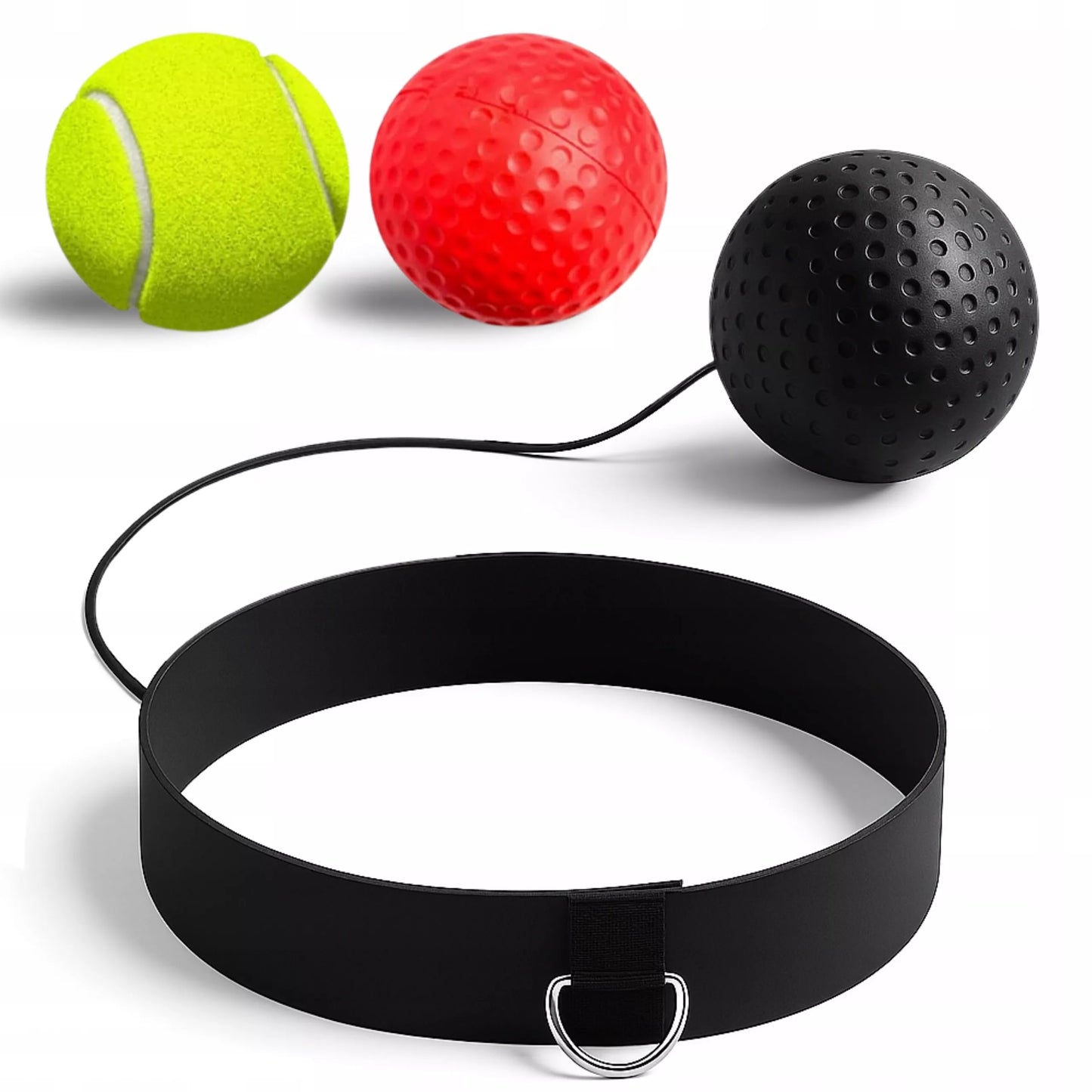 Reflekso kamuoliukas ant galvos bokso treniruočių rinkinys REFLEX BALL 3 vnt.