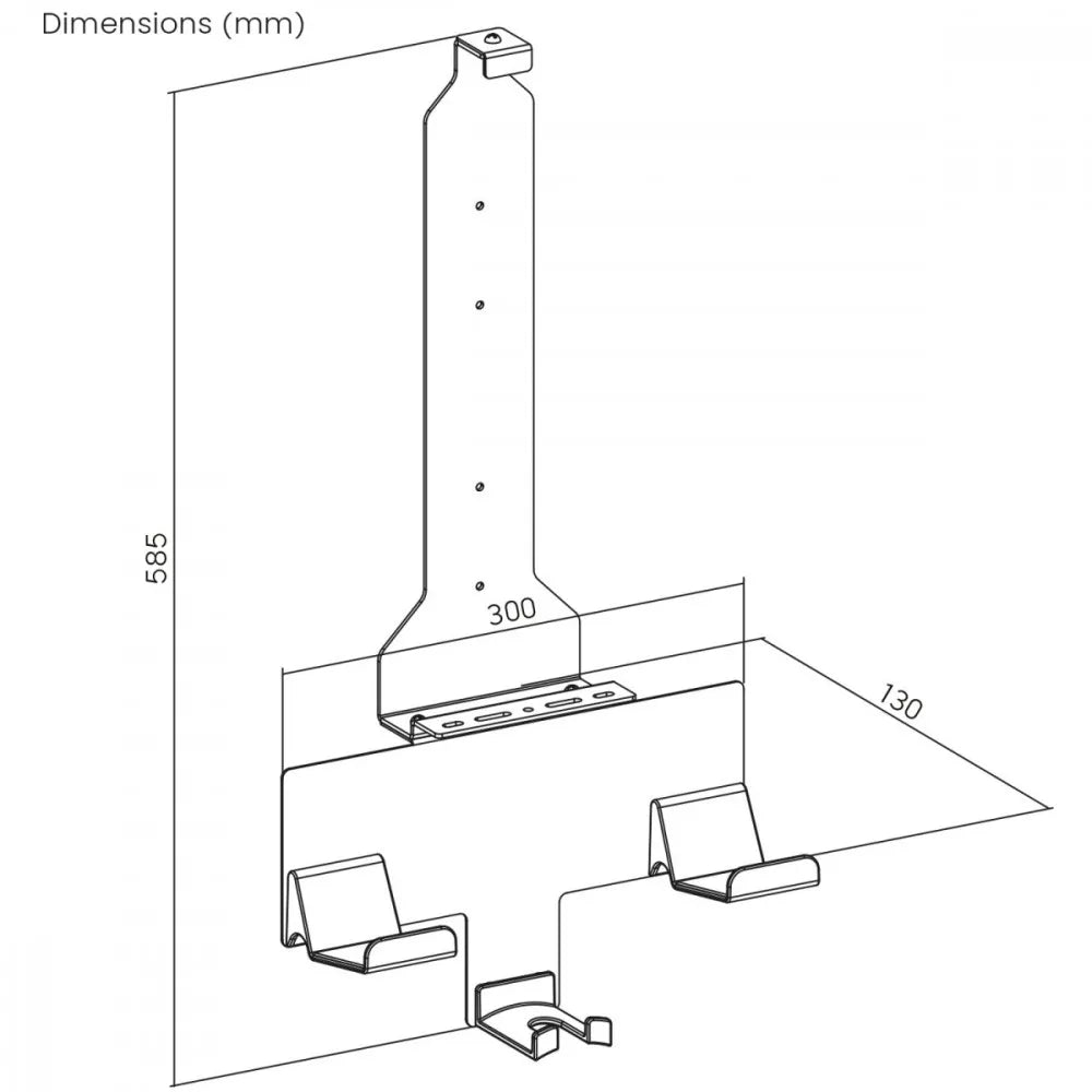 Sieninis stovas PS5 konsolei su pultelių laikikliu, baltos spalvos